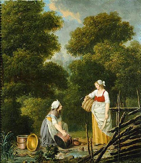  Two Maid Servants at a Brook